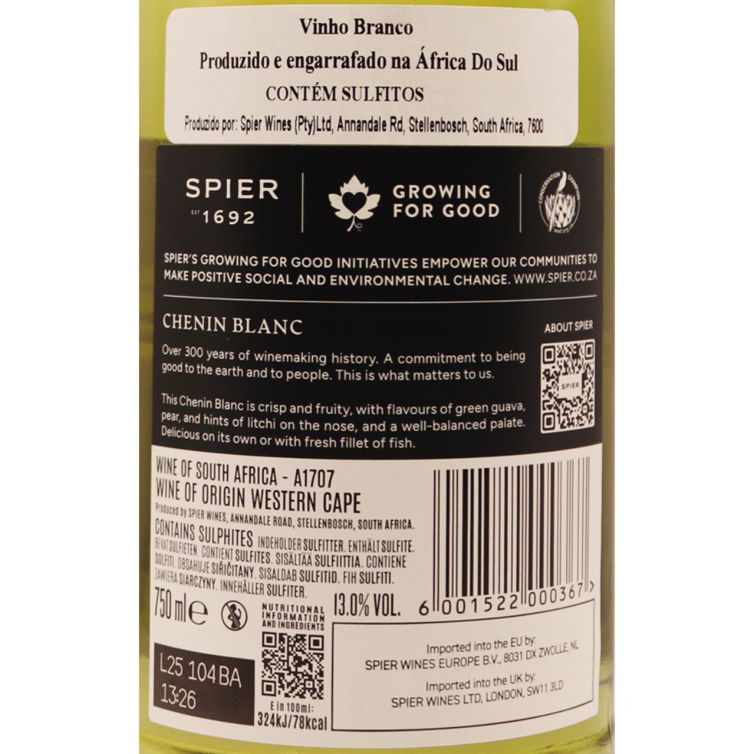 Afrique du Sud Blanc Chenin Spier 25 75cl – Image 2