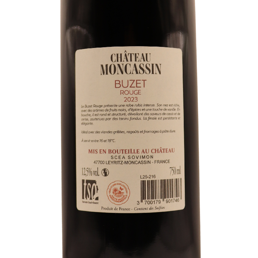 Sud-Ouest Rouge Buzet Château Moncassin 23 75cl – Image 2