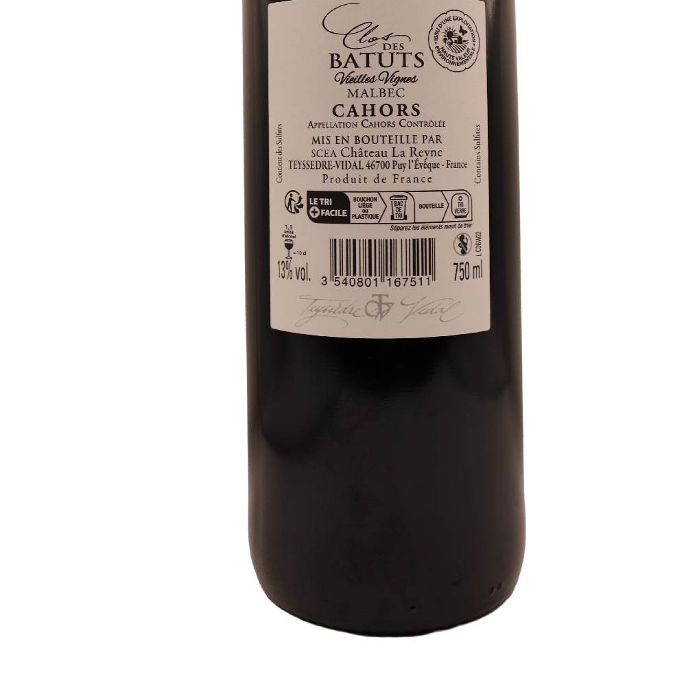Sud-Ouest Rouge Cahors Clos des Batuts Vieilles Vignes 22 75cl – Image 2