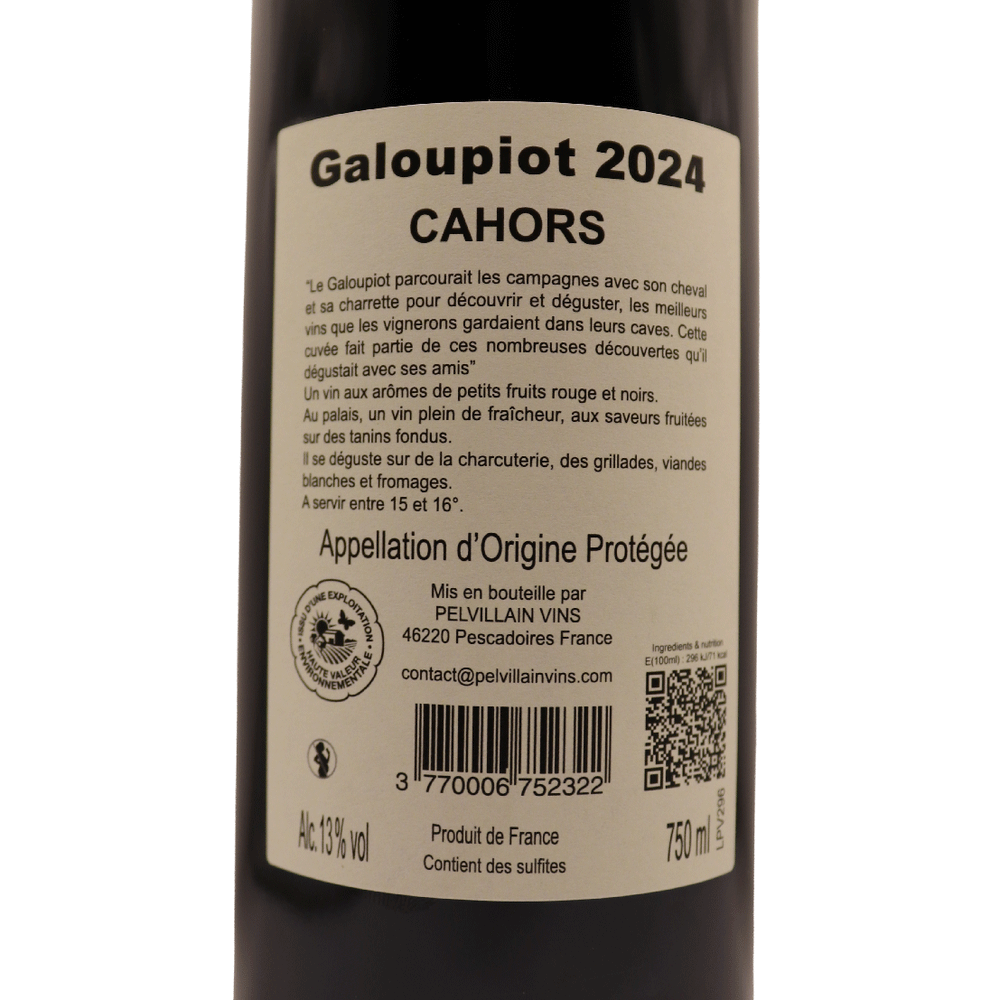 Sud-Ouest Rouge Cahors Galoupiot 24 75cl – Image 2