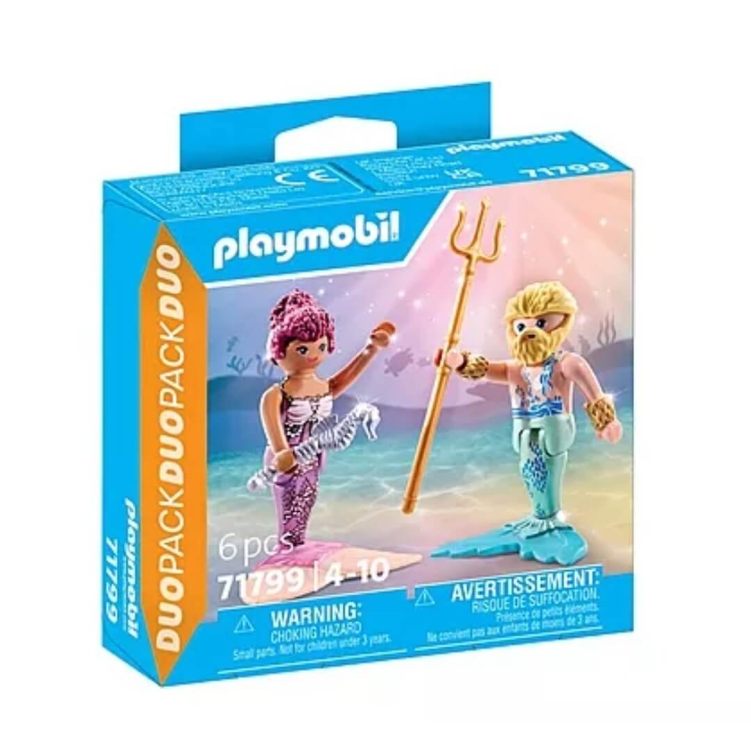 Figurines prince et princesse des mers avec trident