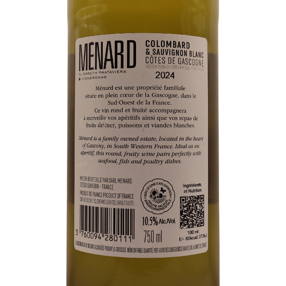 Sud-Ouest Blanc Côtes de Gascogne Ménard cuvée Corail 24 75cl – Image 2