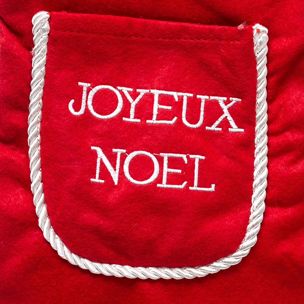 Chaussure noël polyester rouge brodée