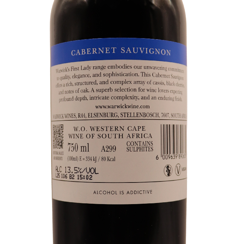 Afrique du Sud rouge Cabernet Sauvignon 1st lady Warwick 24 75cl – Image 2