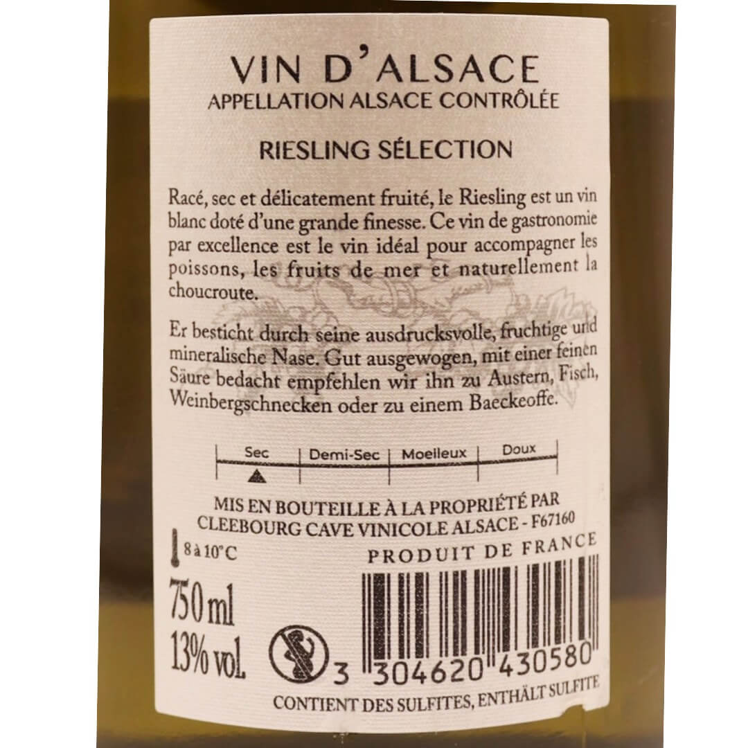 Alsace Blanc Riesling sec Cave de Cleebourg 23 75cl – Image 2