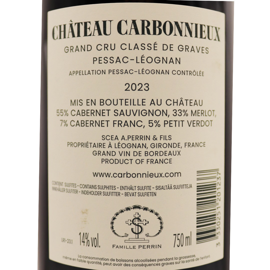 Bordeaux Rouge Péssac-Léognan Château Carbonnieux 23 75cl – Image 2