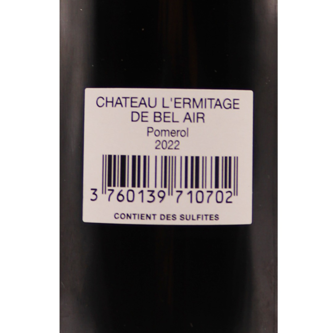 Bordeaux Rouge Pomerol Château L'Ermitage Bel Air 22 75cl – Image 2