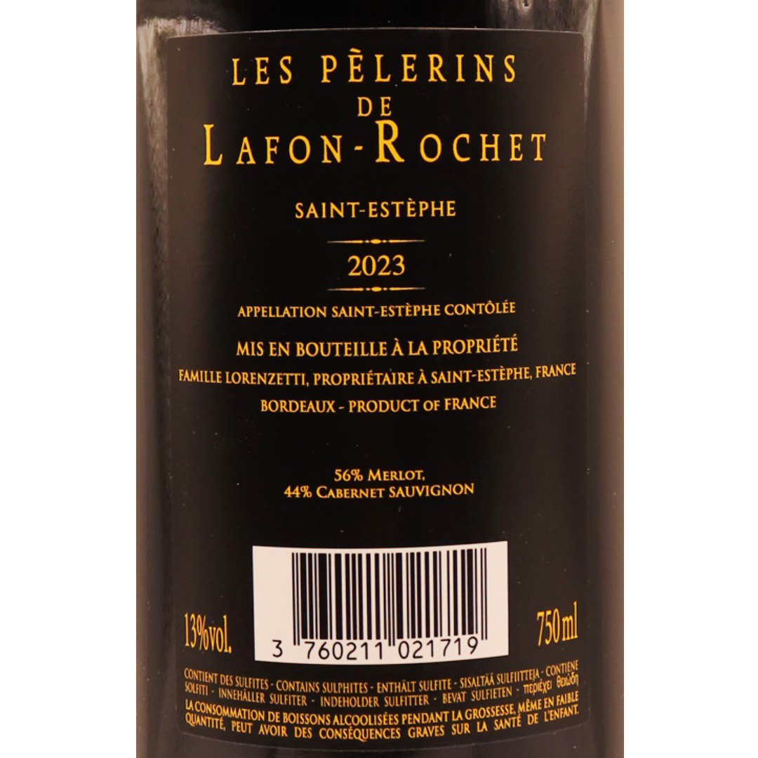 Bordeaux Rouge Saint-Estèphe les Pèlerins Lafon Rochet 23 75cl – Image 2