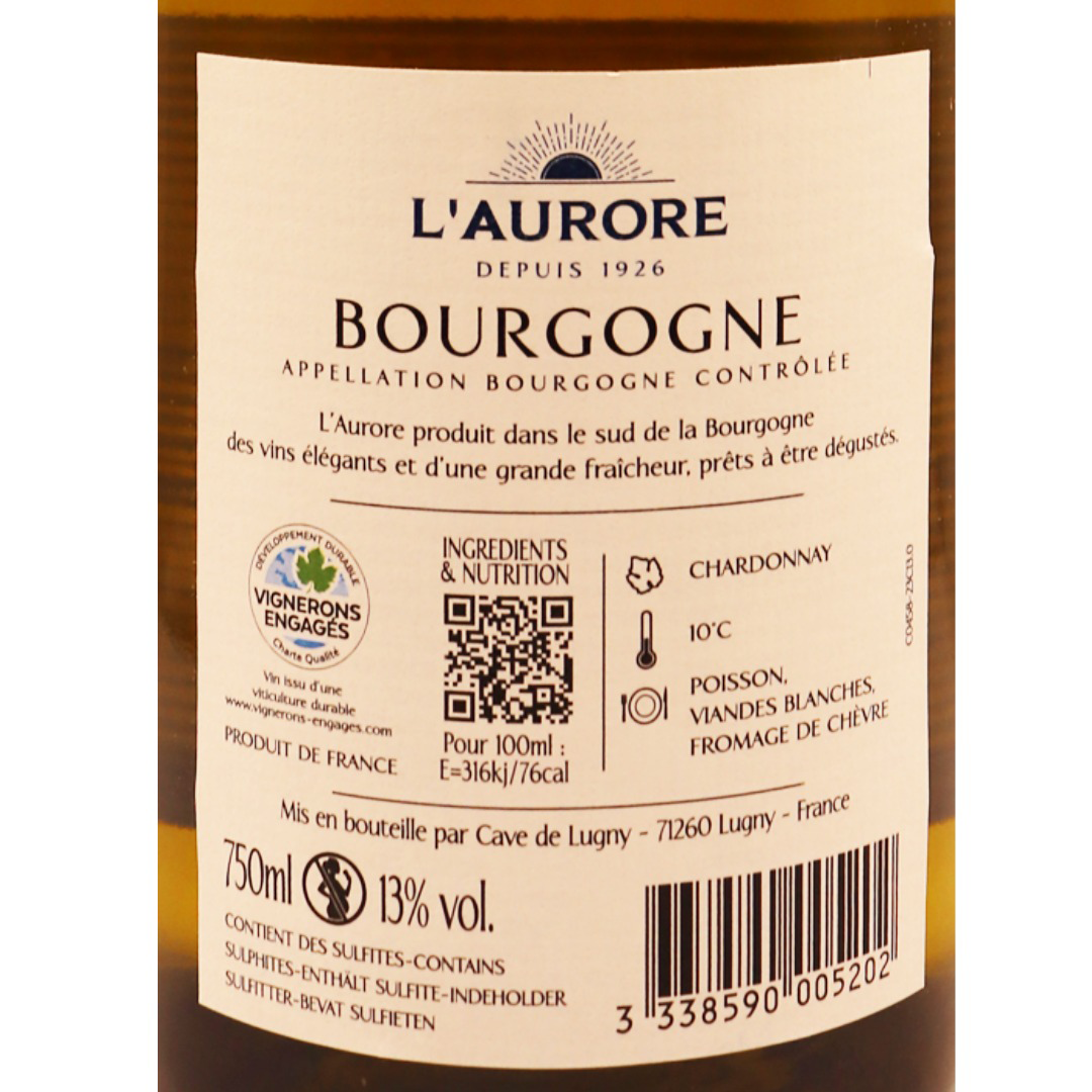 Bourgogne Blanc Chardonnay l'Aurore 23 75cl – Image 2