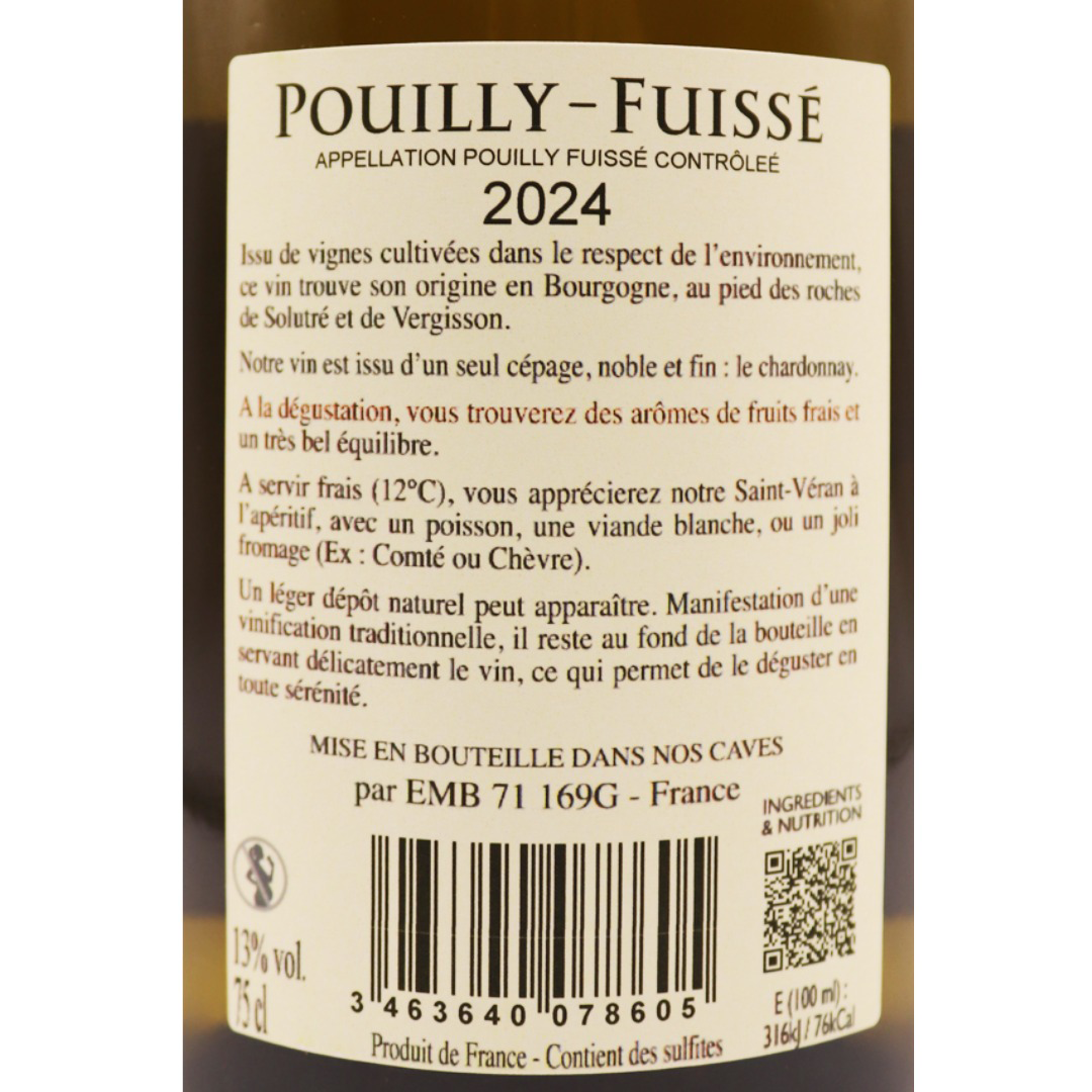 Bourgogne Blanc Pouilly Fuissé Terres Blanches R&J Martin 24 75cl – Image 2