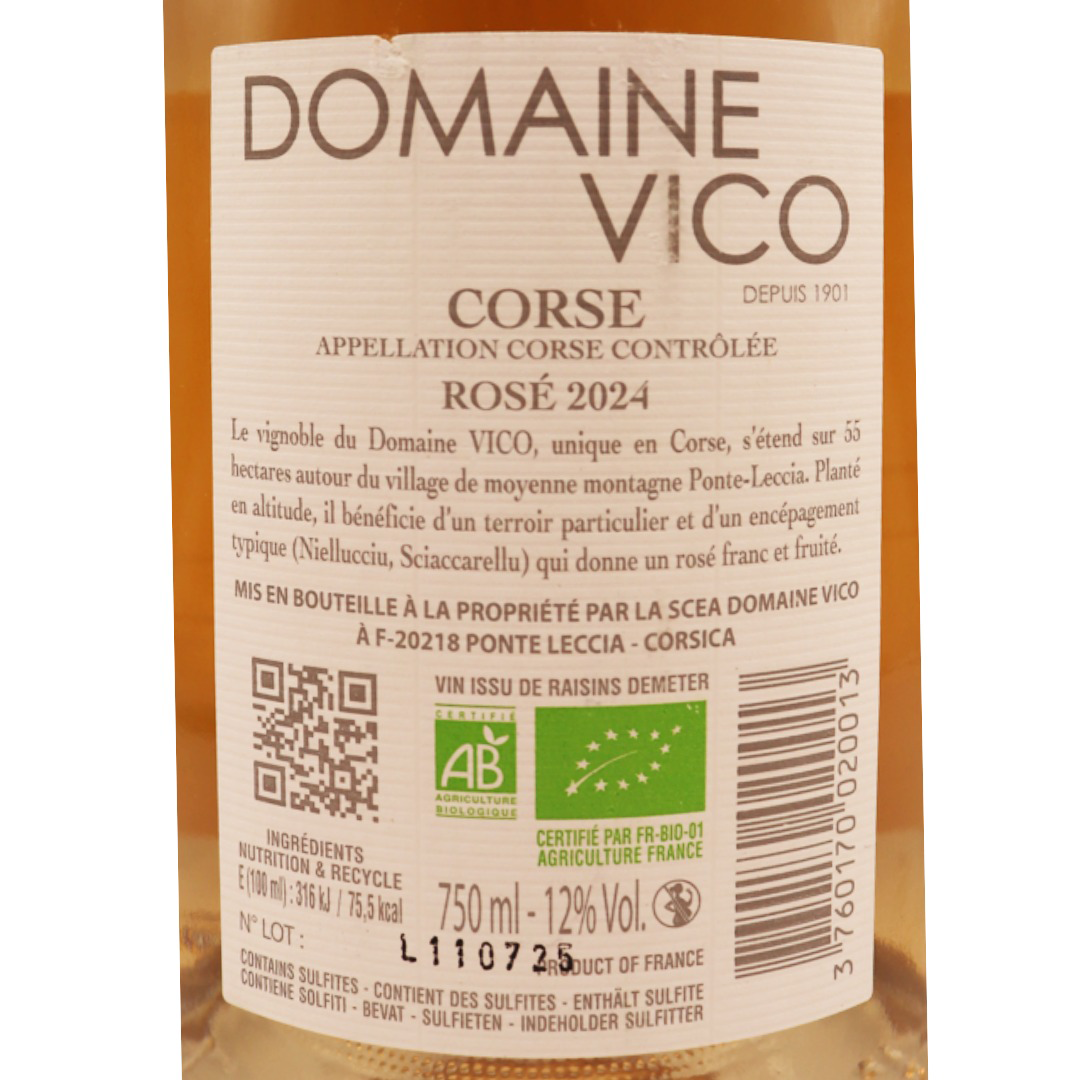 Corse rosé Domaine Vico Demeter 24 75cl – Image 2