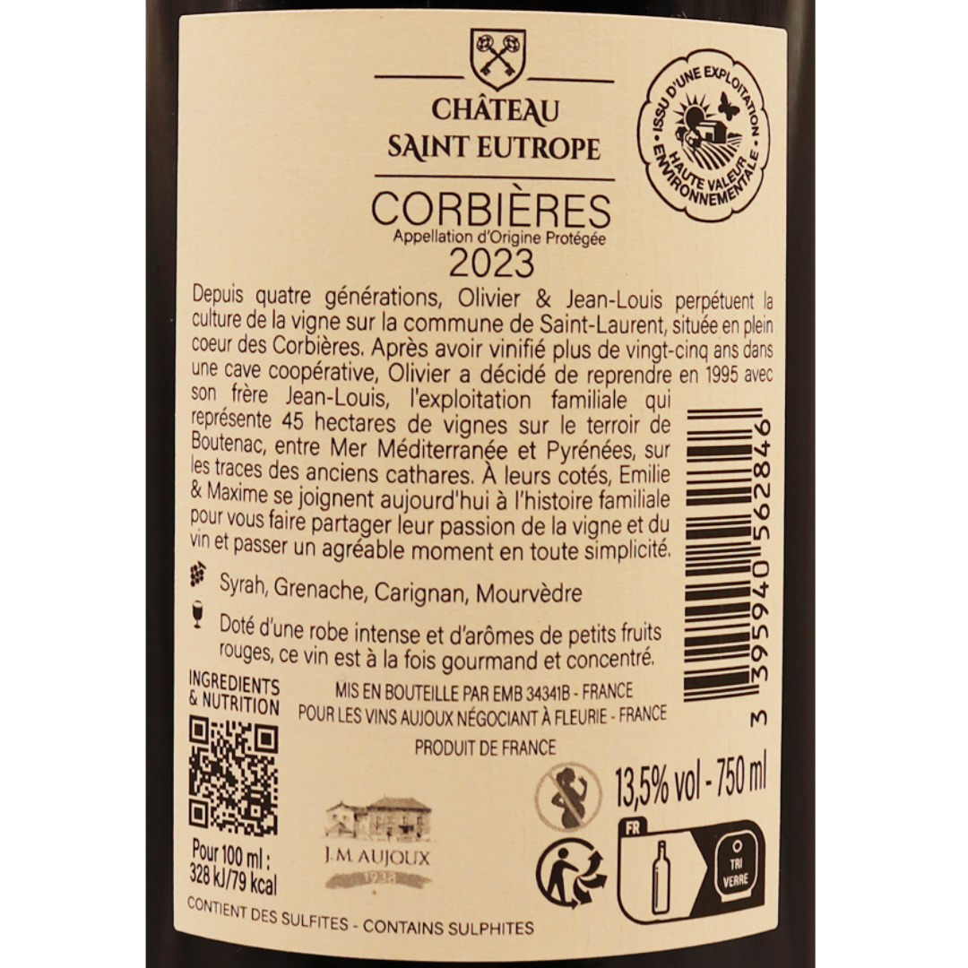 Languedoc rouge Corbières Château Saint Eutrope 23 75cl – Image 2