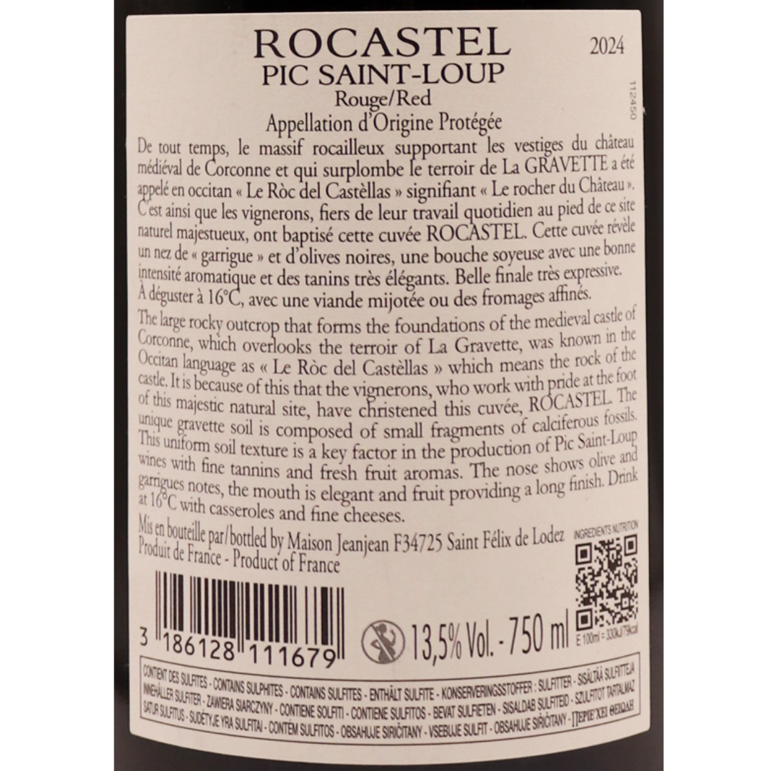 Languedoc Rouge Pic-Saint-Loup Rocastel 24 75CL – Image 2