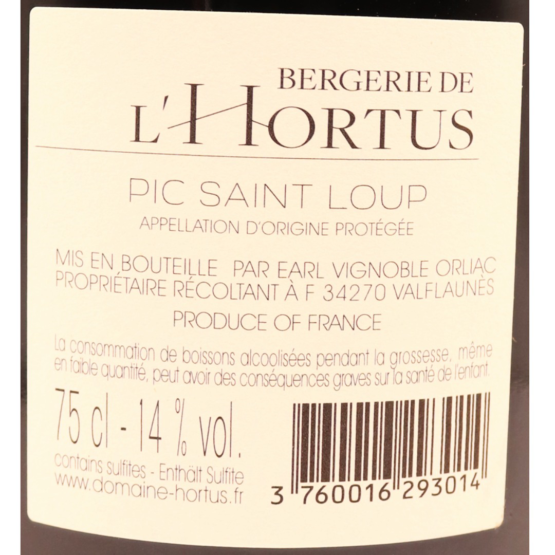 Languedoc Rouge Pic-Saint-Loup Bergerie de l'Hortus 23 75cl – Image 2