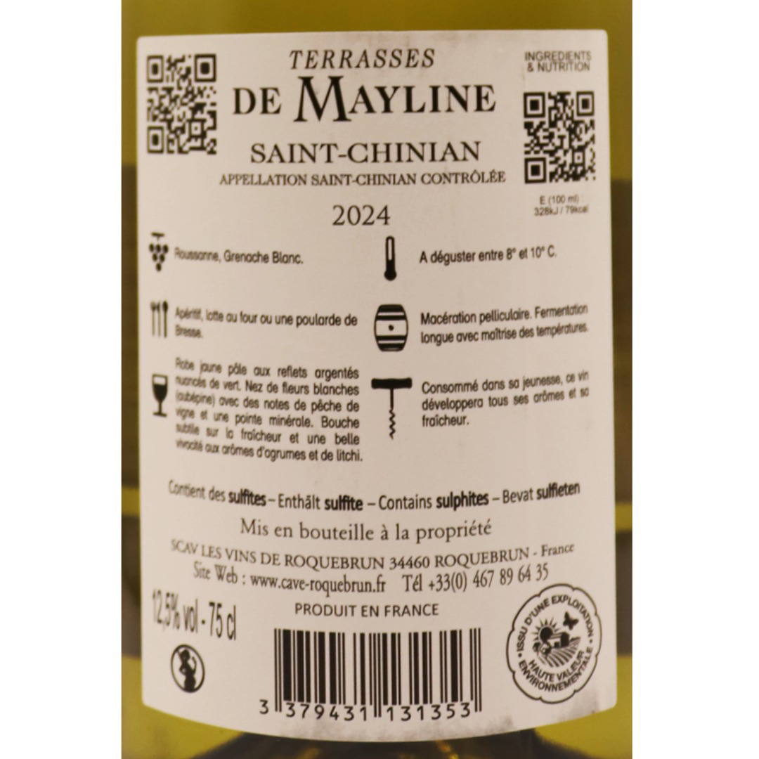 Languedoc Blanc Saint-Chinian Terrasses de Mayline 24 75cl – Image 2