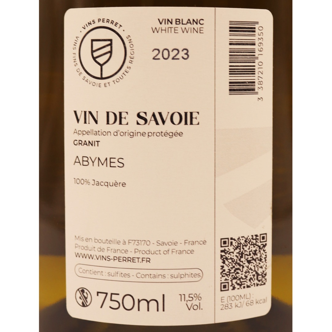 Savoie Blanc Abymes Domaine Sylvain Ravier Granit 23 75cl – Image 2